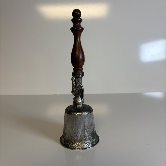 Freedom Eagle Hand Bell Patriotic Metal and Wooden Handle 1970s Vintage 10.5" - Picture 5 of 8